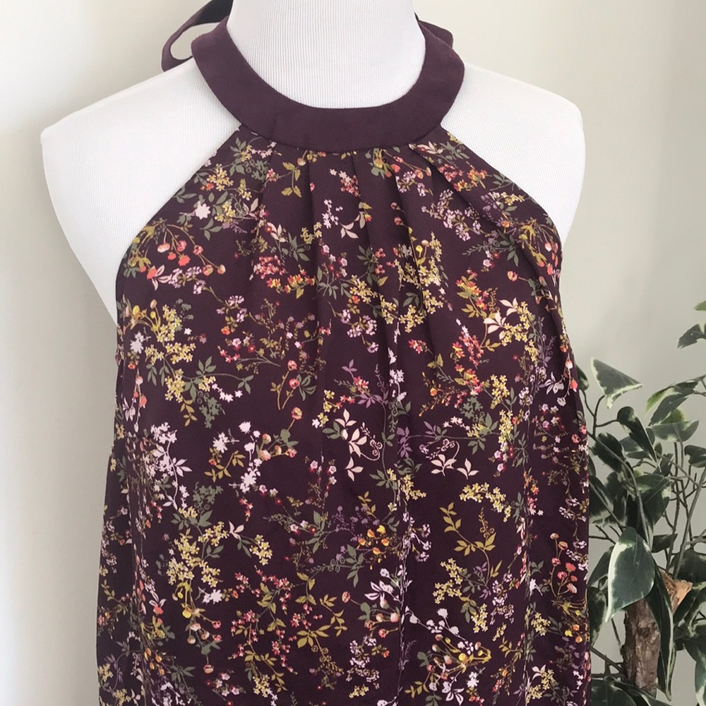 Burgundy floral tunic dress